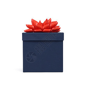 封闭的蓝纸箱 盖子用于白色背景孤立的礼品图片