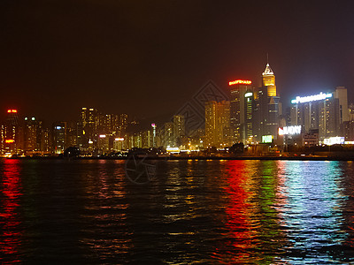夜总会灯光明亮 香港之夜 海 地标 金融 市中心图片
