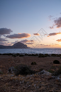 圣维托洛卡波西西里岛 圣维托洛卡波海滩和背景中的摩纳哥山 西西里岛西北部 异国情调 海岸线图片