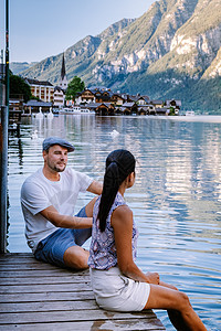 访问奥地利阿尔卑斯山脉奥地利Hallstatter湖Hallstatter湖Hallstatt村 塔特 历史性图片