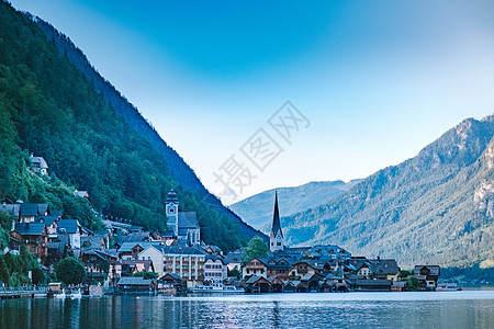 奥地利阿尔卑斯山奥地利Hallstatter湖Hallstatter村 塔特 镇图片
