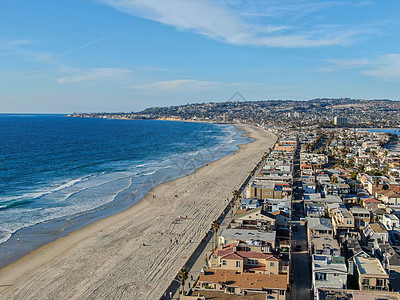 美国加利福尼亚州圣迭戈 任务湾和海滩的空中观察 鸟瞰图 城市图片