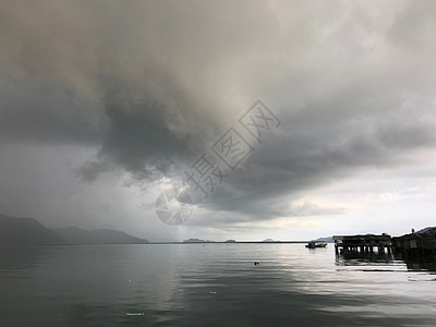 热带阵雨 邦宝码头 泰国 海滩 建筑学 天 邦宝湾 亚洲图片