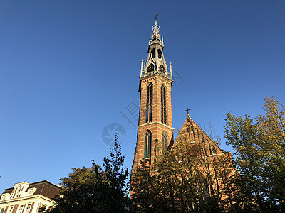 格罗宁根的圣约瑟夫卡特德拉拉尔 蓝天 欧洲 城市图片