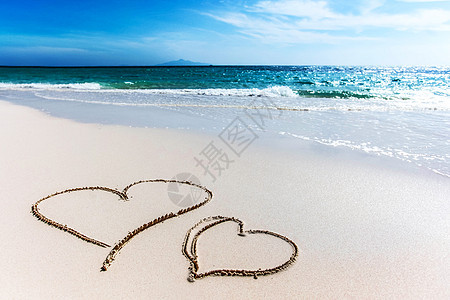 海滩上的心爱概念图片