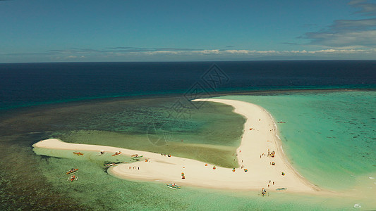 热带岛屿 有沙沙滩 菲律宾Camiguin 海岸 鸟瞰图图片