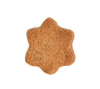 以白色背景隔绝的星形烤巧克力姜面包饼饼干 可可 甜点图片