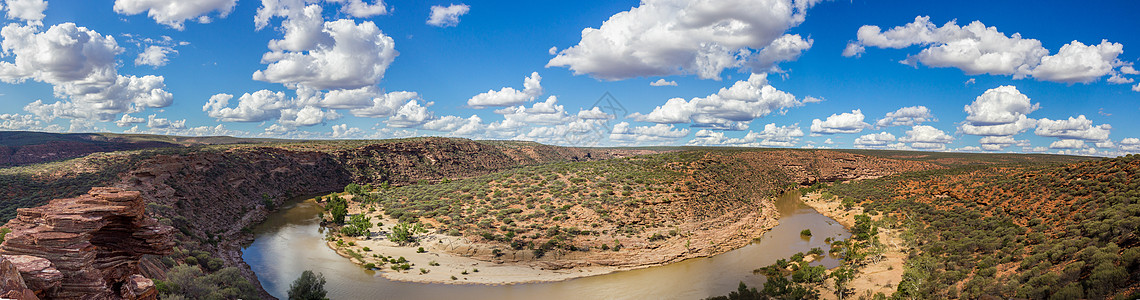 西澳大利亚州拥有沙石 植被和风景优美峡谷的全景史图曼·斯通宁·卡尔巴里国家公园图片