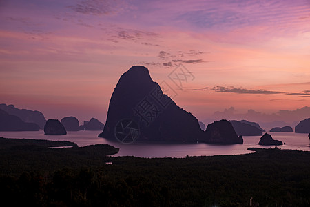 泰国的空中观察 张加湾的美丽景色 岛 壮观的景色图片