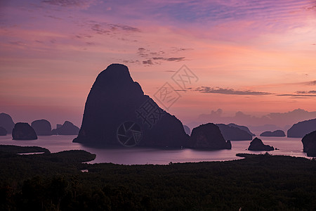 泰国的空中观察 张加湾的美丽景色 日出 亚洲图片