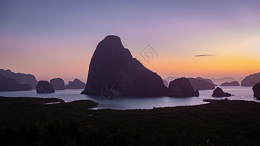 泰国的空中观察 张加湾的美丽景色 攀牙湾图片