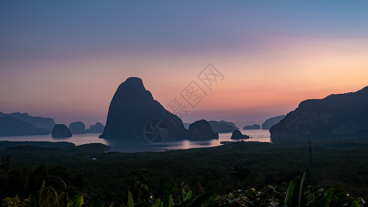 泰国的空中观察 张加湾的美丽景色 红树 海图片