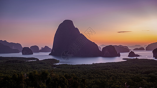 泰国的空中观察 张加湾的美丽景色 假期 爬坡道图片