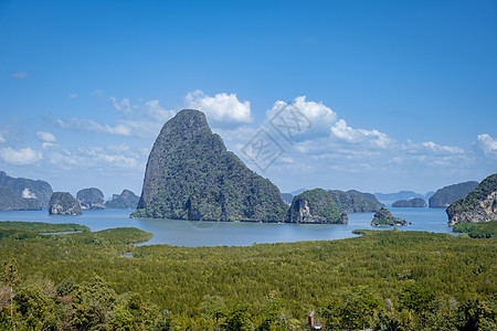 泰国的空中观察 张加湾的美丽景色 普吉岛 水图片