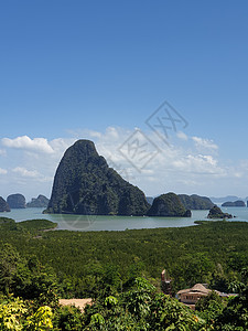 泰国的空中观察 张加湾的美丽景色 戏剧性 安达曼海图片