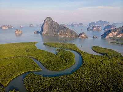 泰国的空中观察 张加湾的美丽景色 壮观的景色图片