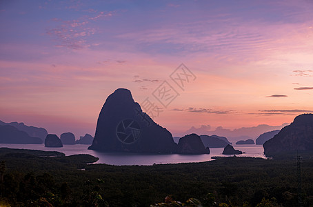 泰国的空中观察 张加湾的美丽景色 戏剧性 夏天图片