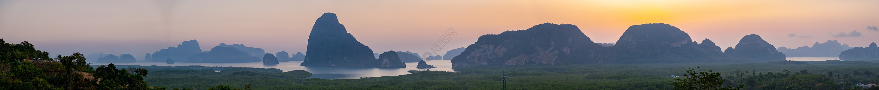 泰国的空中观察 张加湾的美丽景色 海景 普吉岛图片