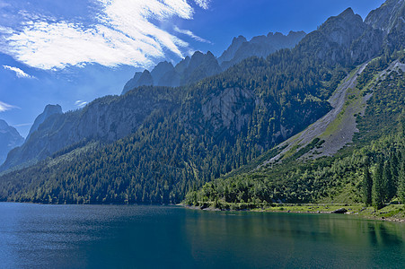 阿尔卑斯山的Gosau 湖观 奥地利 欧洲 上奥地利州 戈绍图片