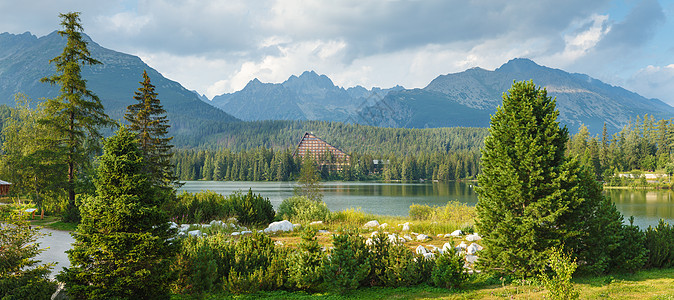 塔特拉国家公园高地山丘湖全景 假期 夏天 自然图片