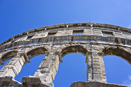 普拉 罗马安菲剧院观点 克罗地亚 巴尔干 欧洲 古老建筑 历史中心图片