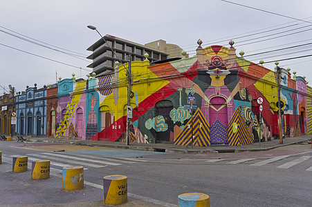 Fortaleza 旧城街头观景和多彩殖民地建筑 巴西 南美洲 建筑物 天图片