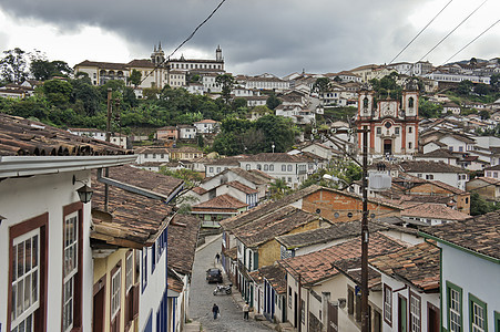 巴西 南美洲旧城街景普雷托 Ouro Preto 旅游 巴洛克建筑图片