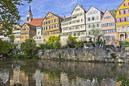 Tübingen 德国河边的旧城风景 旅行图片