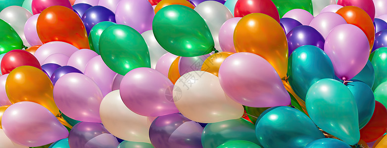 多色气球 抽象背景 庆典 生日 天空 幸福图片