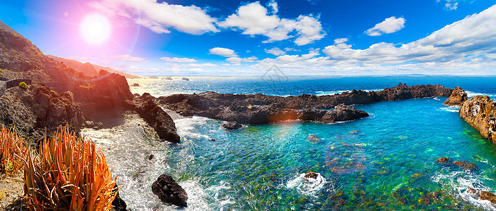 特纳里夫岛风景 蓝色的 日落 水 加那利群岛 旅游 海岸 特内里费岛图片