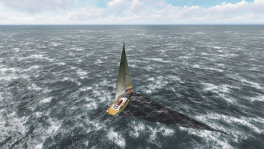3D 3D 上方的游艇 冒险 天线 速度 划船 天空图片