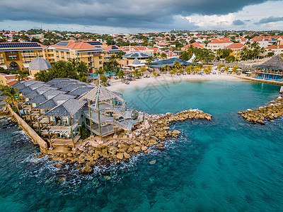 热带热带豪华度假胜地Curacao 配有鲜水海滩和棕榈树 奢侈假期Curacao 建筑学 建筑图片