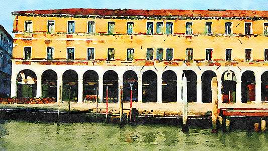 在大卡纳河上瞥见威尼斯的一座历史建筑 假期图片