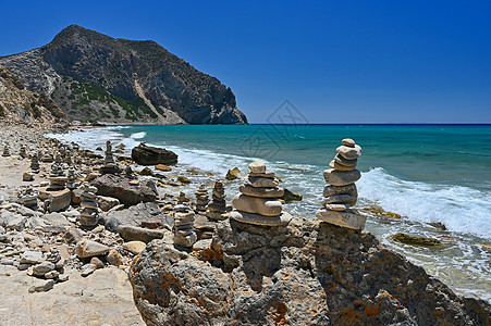 与海的美丽的海滩在旅游胜地 希腊岛科斯岛 暑假的美丽概念 自然的彩色背景 海岸 海景图片