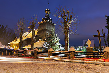 扎科帕内福音传道者圣约翰教堂 黄昏 雪 户外图片