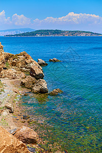 土耳其黑海岩石海岸自然地貌图案 土耳其的黑海 热带 岛图片
