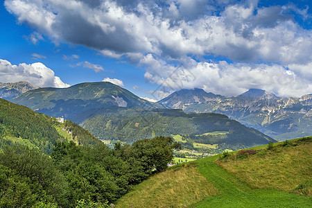 阿尔卑斯山观 奥地利施蒂里亚 云 天 罗塞尔斯坦图片