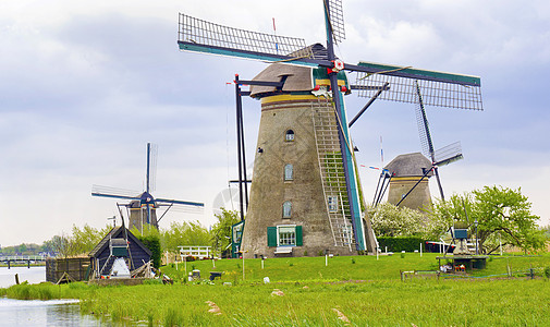 Kinderdijk 荷兰传统荷兰风车喷水 旅游景点 旅行图片