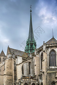 法国迪琼大教堂 云 良性的 历史性 塔 欧洲 老的图片