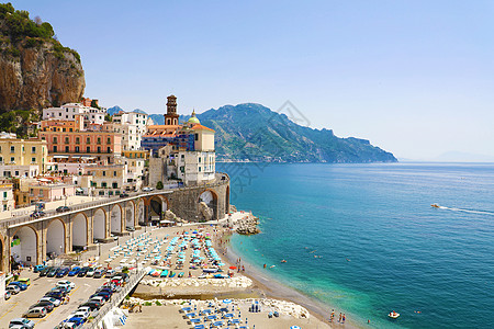 意大利阿马尔菲海岸阿特拉尼村令人惊叹的景象 海滩 海岸线图片