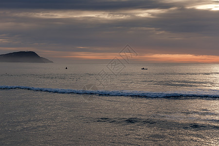 澳大利亚中海岸Terrigal海滩日落照片 澳大利亚海滨 海洋 浪潮图片