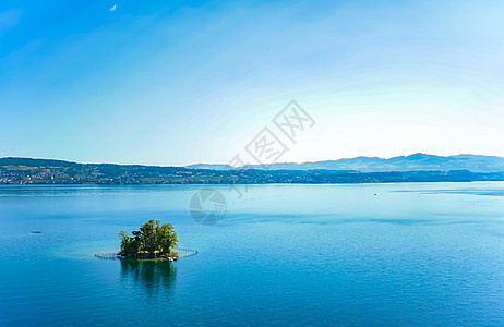 Wollerau 的苏黎世湖 瑞士施维茨州 苏黎世湖 瑞士山景 夏季蓝水和天空 田园诗般的自然和完美的旅游目的地 是风景艺术印刷图片