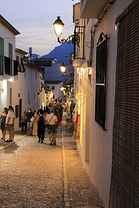 Altea村狭小街道和白洗白的外墙 哥斯达黎加 假期图片