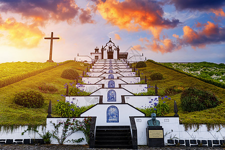 葡萄牙 亚速尔圣米格尔岛和平圣母教堂 圣母和平教堂 圣米格尔岛 亚速尔群岛 葡萄牙 旅行 地标图片
