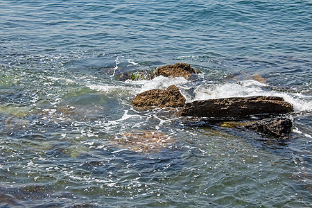 海边悬崖和自然的海景 蓝色的 海洋 沿海 海滩 欧洲图片