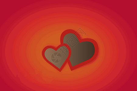 两颗心在背景上象征着爱 情人节庆祝活动图片
