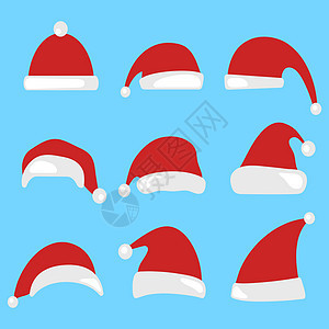 圣诞老人帽子 绘画 胡须 传统 红色的 乐趣 白色的 衣服图片