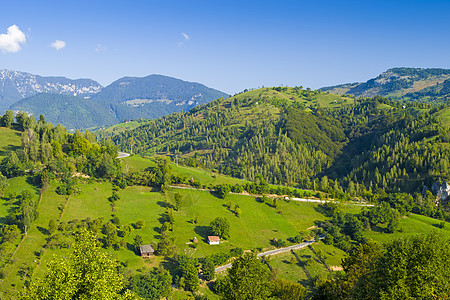 农村的绿色山丘图片