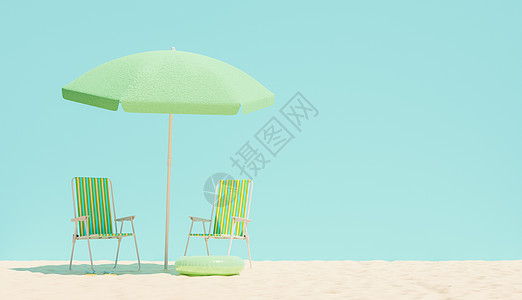 beach san 上的椅子和雨伞图片