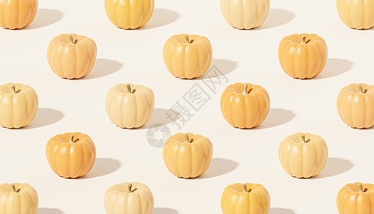 白色背景上的南瓜图案 用于秋季假期或 sales3d rende 广告图片